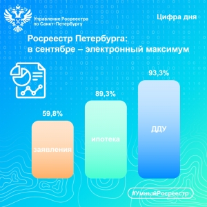 Росреестр Петербурга: в сентябре &ndash; электронный максимум
