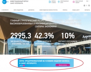 Опрос предпринимателей об условиях ведения бизнеса в Санкт - Петербурге