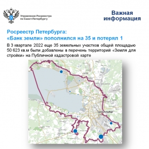 Росреестр Петербурга:  &laquo;Банк земли&raquo; пополнился на 35 и потерял 1