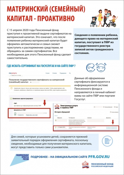 Пенсионный фонд информирует - материнский капитал