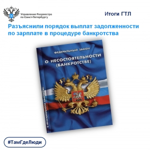Росреестр Петербурга: разъяснили порядок выплат задолженности по зарплате при процедурах банкротства