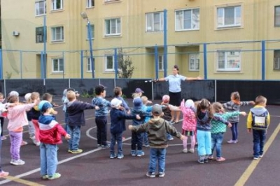 &laquo;Зарядка со стражем порядка&raquo; в детском саду № 155 Центрального района Санкт-Петербурга