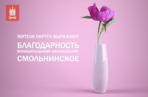 Жители округа выражают благодарность муниципальному образованию Смольнинское