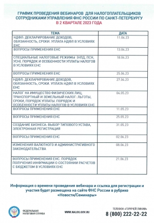 Вебинары для налогоплательщиков
